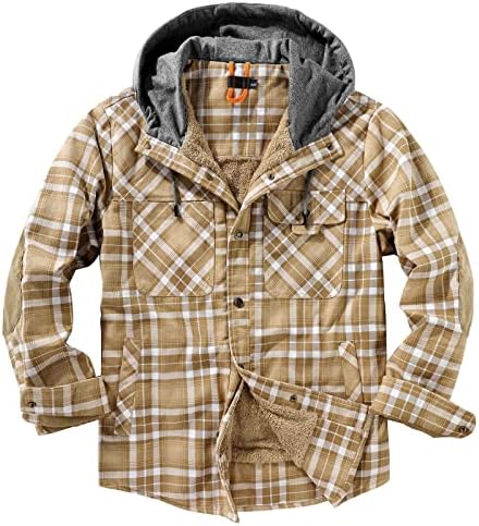 Oioloyjm 2023 Jaqueta de inverno para homens moda com calças de camisa xadrez de ladeiras acolchoadas Adicionar veludo, mantenha o casaco quente.