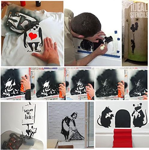 Banksy Che Guevara Stencil | Decoração de parede reutilizável Estêncil de decoração | Graffiti Banksy Styncy Art Stêncil | Paredes de tinta tecidos e móveis