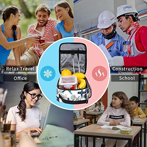 Lancheira portátil em portátil impressa em abacaxi, sacola de almoço reutilizável para adultos para trabalho, piquenique,