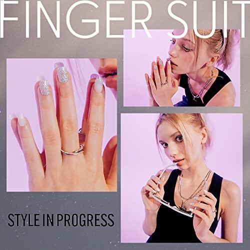 Caixão de Finger Suit de traje de dedo 40pcs, unhas falsas quadradas para mulheres projetadas para os dedos, as unhas falsas