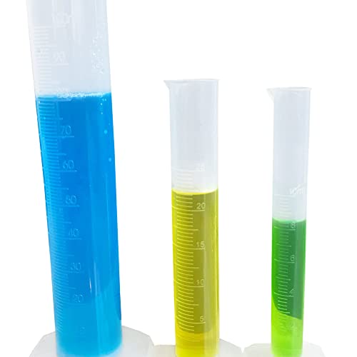 Conjunto de cilindros graduados em plástico adamas-beta 50ml, cilindro de medição transparente com base hexagonal, polipropileno, para suprimentos para o Laboratório de Ciências da Escola em casa