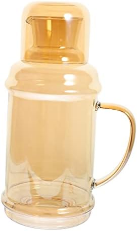Kichouse Kettle Glass Teapot Conjunto de vidro Recipiente de vidro com tampa de água de vidro de água para bebidas de geladeira