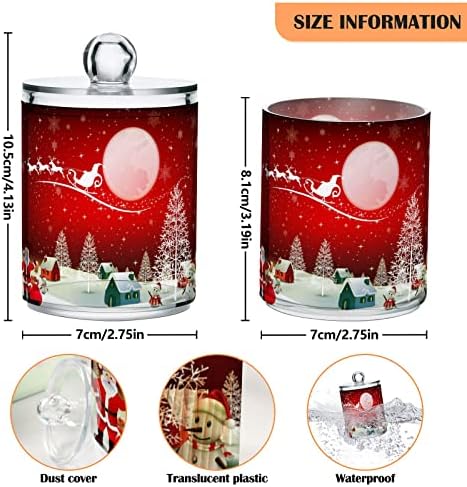 Alaza 2 Pack Qtip Dispenser Dispenser Christmas Snowman e Santa Banheiro Bancas de banheiro para bolas de algodão/swabs/almofadas/fio