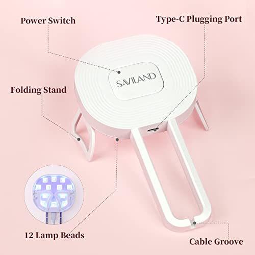 Saviland U V Luz para unhas - 36W portátil portátil mini u v lâmpada de unhas led led unhas cura