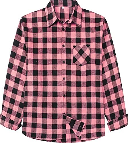 Camisa de flanela xadrez casual masculina de cromoncent