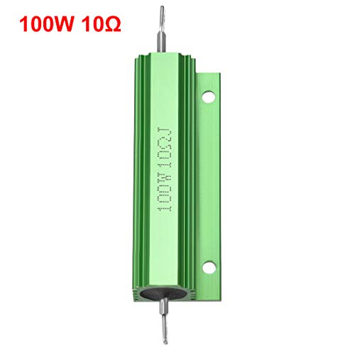 Resistor de caixa de alumínio UXCELL 100W 10 Ohm Wirewound Green para conversor de substituição de LED 100W 10RJ