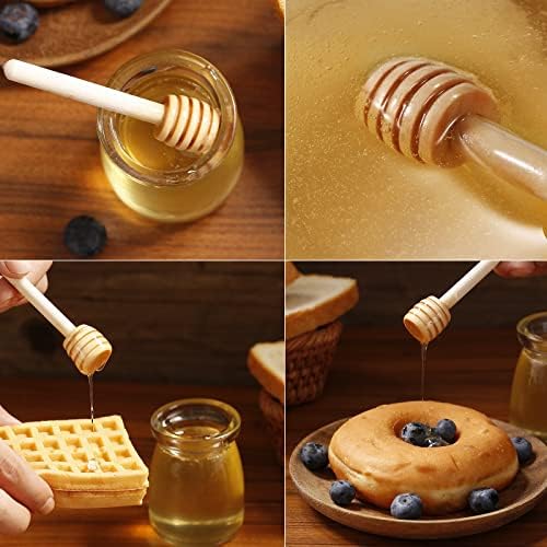 24 PCs Mel Dipper Sticks, Mini Mini Modelo Honeycomb Stick, Pequeno Mel Spoons Sticr Sticr Stick Para dispensa de mel Dispense