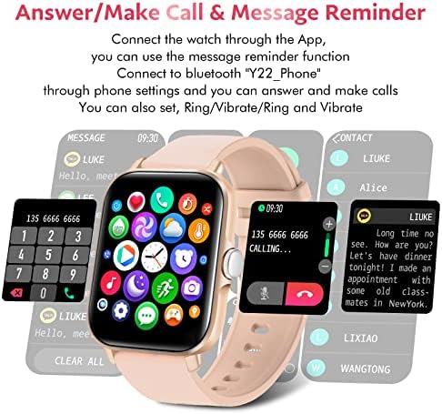 Relógio inteligente, 2023 relógio de fitness atualizado com freqüência cardíaca Monitor de pressão arterial IP67 Bluetooth Phone Bluetooth Relógio 1.7 Touch Screen Smartwatch para Android iOS Phones Men Women