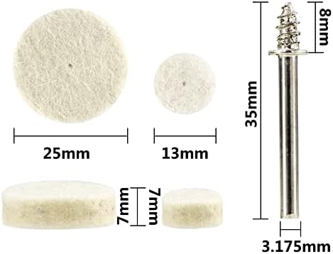 Griagem de Gotal 76pcs Polimento de lã de lã Polícia de polimento de roda de roda com mandril de 1/8 para ferramentas rotativas Discos