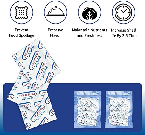 Absorvedores de oxigênio para armazenamento de alimentos 300cc 120 PCs O2 Absorvedores alimentos Oxigênio absorvedores para sacos mylar, conservas, farinha, trigo, alimentos secos congelados e alimentos preservados de armazenamento a longo prazo