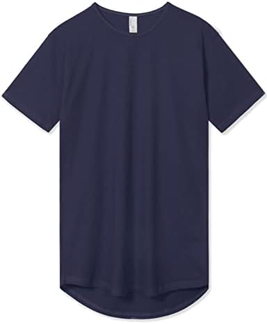 Camisetas de bainha curvas de manga curta de manga curta de manga masculina