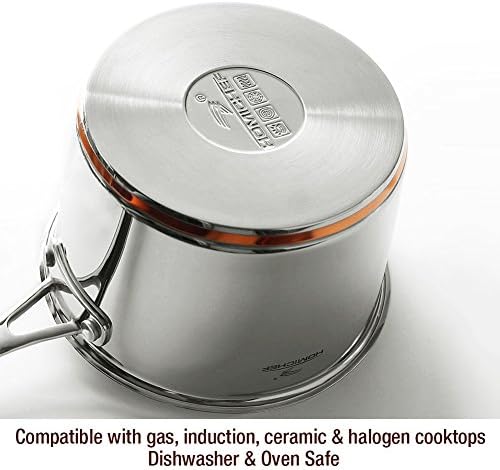 Homichef de 10 peças de níquel de níquel aço inoxidável conjunto de utensílios de cozinha de cobre - níquel panelas de aço inoxidável e frigideiras - conjunto de panelas saudáveis ​​Conjunto de utensílios inoxidáveis ​​- conjuntos de panelas de indução não -tóxicas