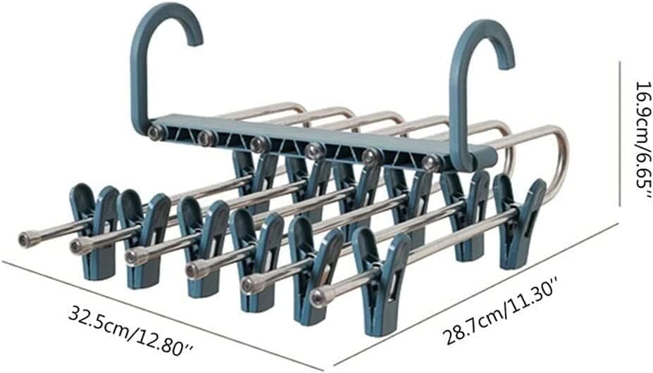 Calça multifuncional cabide telescópica dobrável 6 calças de camada de secagem clipe de rack (cor: um tamanho (cor: b, tamanho