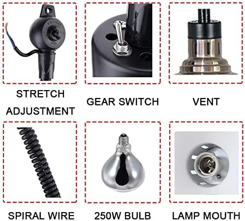 Lâmpada de calor comercial de 250w 2 embalam alimentos mais quentes, pendurando lâmpada de aquecimento de lâmpada de aquecimento