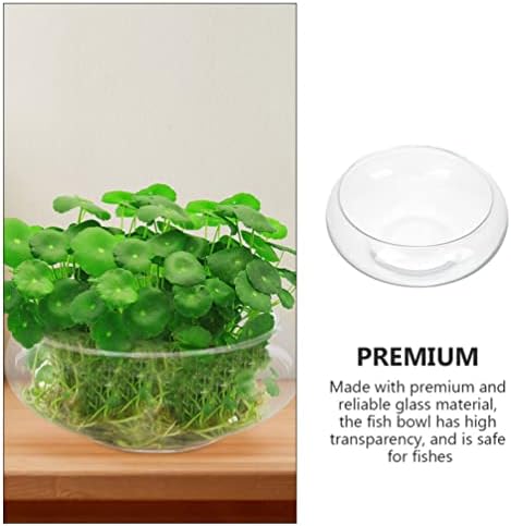 Ganazono vidro peixe tigela pequena tanque de peixe pequeno panela hidropônica betta peixe dourado aquário transparente tigela bolhas vaso de flor de 15cm