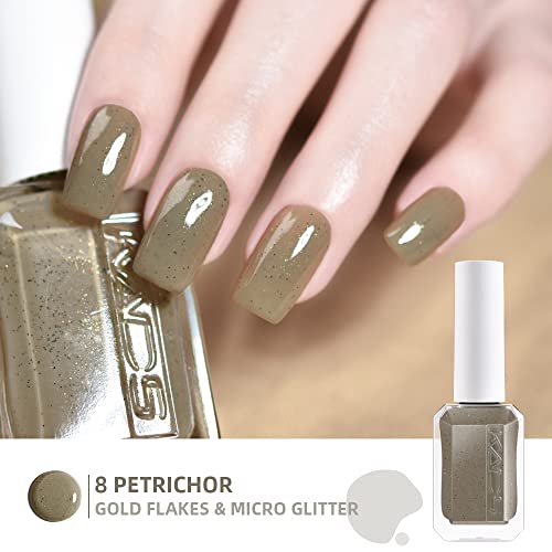 Conjunto de esmaltes de kads - 5 cores de glitter moderno 24k cor dourada