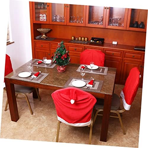 Bestoyard 10 pcs para mesa de santa ornamento sala de jantar mesa decoração mini chapéu de natal tampas de Natal bolsa de doces decoração de mesa de Natal