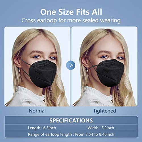Máscara facial de Halidodo KN95, 60 pacotes de 5 camadas embrulhadas individualmente máscara de segurança confortável com mais