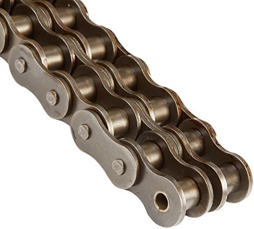Tsubaki 80-2HRB ANSI Roller Chain, Double Sand, rebitado, aço carbono, polegada, #80 ANSI No., 1 Pitch, 5/8 Diâmetro do rolo, largura do rolo de 5/8 , 5610 libras de carga, 10ft Comprimento
