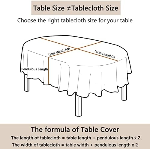 Toalha de mesa oval de azxsdrf 60x84in para mesa de mesa aquosa ova