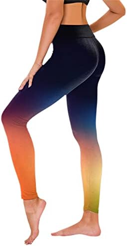 Leggings de treino de ioga de gradiente de tie-dye para mulheres perneiras de cintura alta