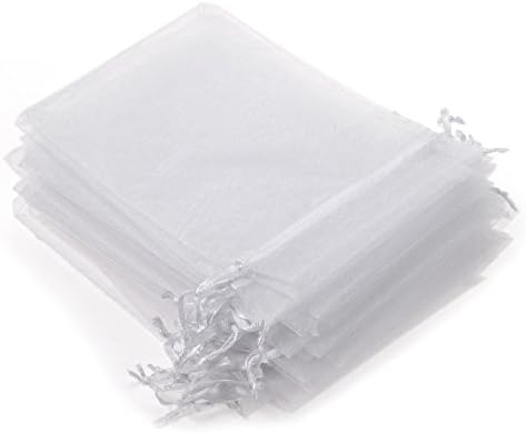 KuPoo Pack de 100pcs 6x8 polegadas Organza Drawstring Gift Saco de bolsa embrulhada para festa/jogo/casamento