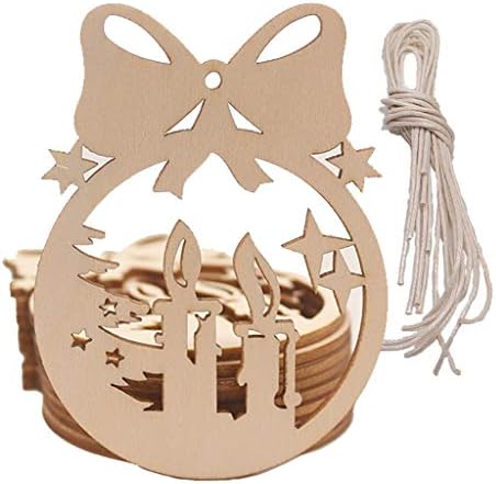 BH7P5F 10PCS Wood Snowflakes Elk Shaped Christmas Tree Ornamentos pendurados Infinis