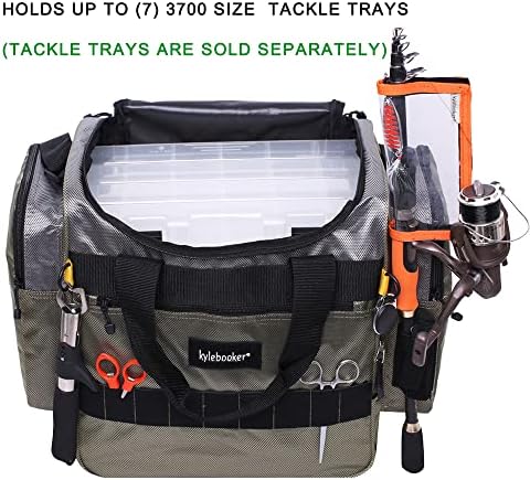 Kylebooker Sacos de engrenagem de pesca de pesca - Satchel de ombro portátil Organizador de pesca - Adequado para 3600 3700 caixa