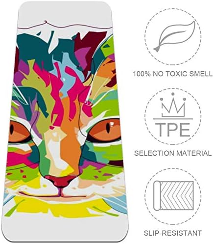 Siebzeh Cat Animal Life Art Retrato Premium grossa de ioga de ioga ecológica Saúde de borracha e fitness non slip tapete