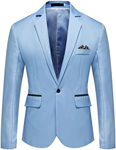 One de um botão masculino Blazer leve casual fit