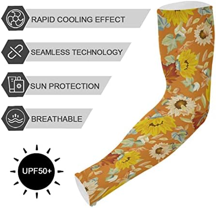 Junzan Gardening Sleeves Defesa da Fazenda Defesa de Sunflowers Sun Protection Arm Mangas de resfriamento para mulheres homens com