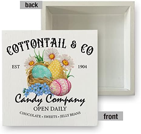 Cottail Candy Company Caixa de madeira Assinando a caixa de madeira de madeira rústica Placa de placa decorativa de plata