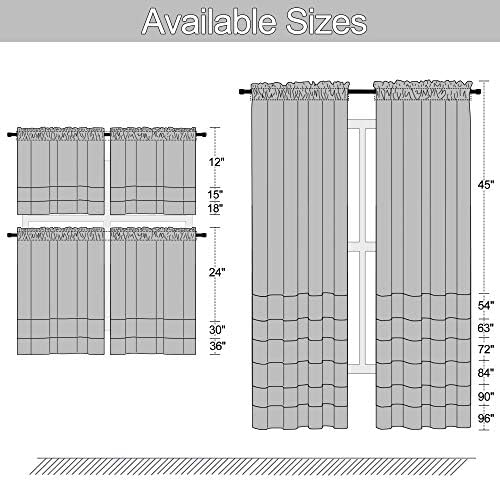 Cortinas de escurecimento da sala bege do Donren para o quarto - 52 x 90 polegadas de comprimento de haste isolada