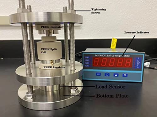 Jig de pressão e kit de sensor de carga para teste de células de metal de lítio