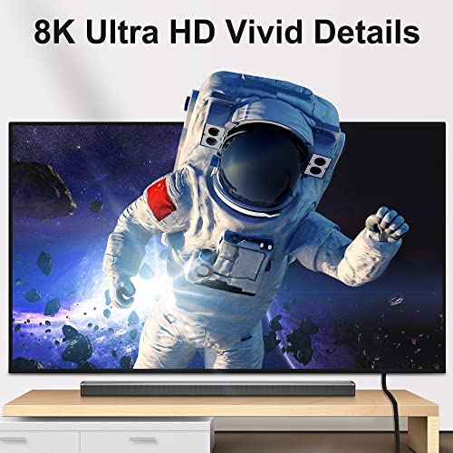 8K DP 1.4 Cabo 3.3feet/1m, 8k Cabo DisplayPort 3,3 pés, 8k@60Hz, 4k@144Hz, cordão de cobre puro durável, 32,4 Gbps Ultra High