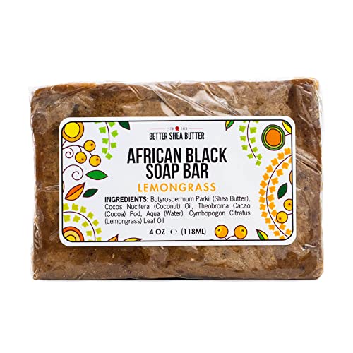 Melhores barras de sabão preto africano de manteiga de karité | Para a acne e a pele propensa a manchas i Removedor de