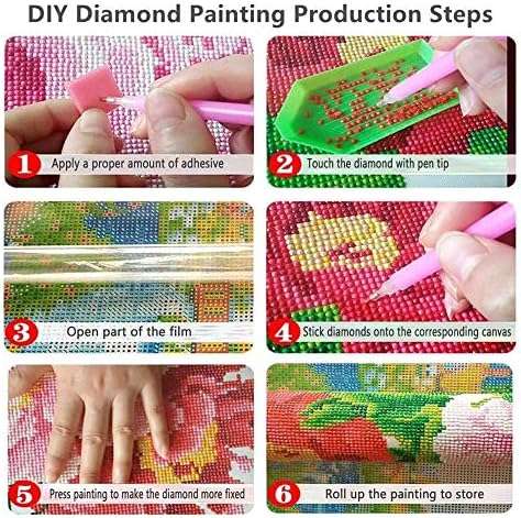 Niho-jiuma feliz acampamento kits de pintura de diamante, kits de arte de diamantes completos 5D para adultos, presente de decoração
