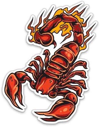 GT Gráficos Red Scorpion On Fire - adesivo de vinil Decalque impermeável