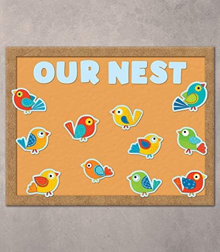 Carson Dellosa-Boho Birds coloridos, decoração de sala de aula, 36 peças