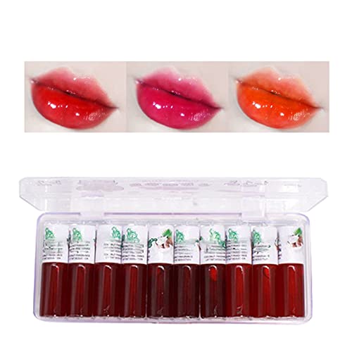 Doll 10 Conjunto de maquiagem de 10 esmaltes de lábios Lip Lip Glaze Creative para uso diário de veludo batom líquido Cosméticos