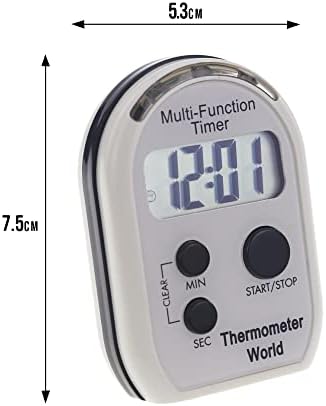 Timer visual Multi Função com alarme audível e piscante vibratório - Timer de contagem regressiva ideal para o deficiência visual e auditiva