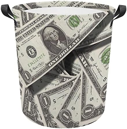 Padrão do dólar americano Lavanderia de lavanderia à prova d'água cesto de lavanderia Organizador de brinquedos de cesta