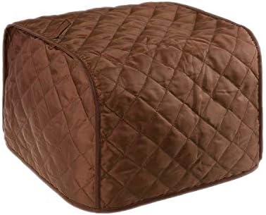 Kuylent Coffee Color Polyester Fabric Quilted Two Slice Toaster Appliance Tampa à prova de poeira, poeira e proteção