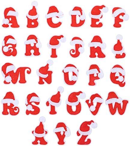 Galpada 26pcs patches de letra adoráveis ​​remendos de bordados de natal