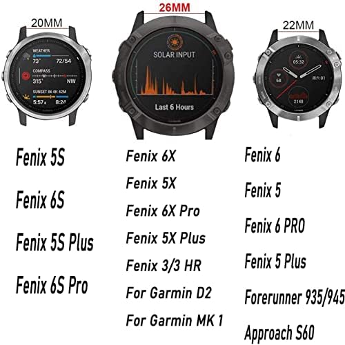 Vevel 20/22/26mm Watchband para Garmin Fenix ​​6 6s 6x Pro 5 5x 5s mais 3HR 935 MK2 Banda de silicone Retor