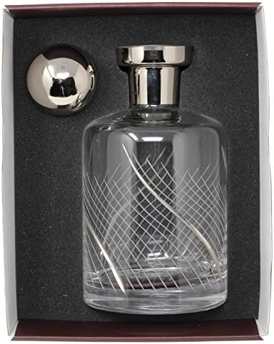 Glazze Crystal RMC-156-PL Whisky & Liquor Decanter, 11 ”de altura, 41 oz, platina