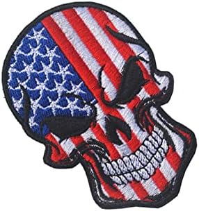 Skull USA Bandle Patch Moral Tactical Badge Hook and Loop Bordado Patch 2 PCs