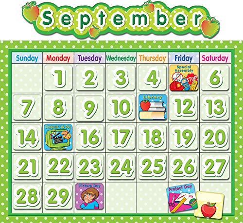 Professor criou recursos TCR4188 POLKA DOT School Calendar Bulletin Board, papel, multi