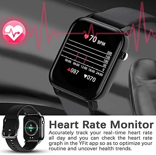 KingxBar Smart Watch for Women, IP68 de água de água Scret Touch Screen Freqüência cardíaca Relógio inteligente com