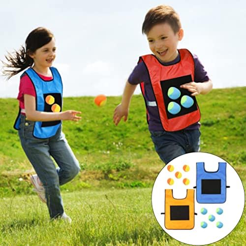 Colete de suéter Kesyoo Kids Toys 2 sets DodgeBall Tag Game Sticky Stick Set Dodgeball Game para Kids Target Vest Game With